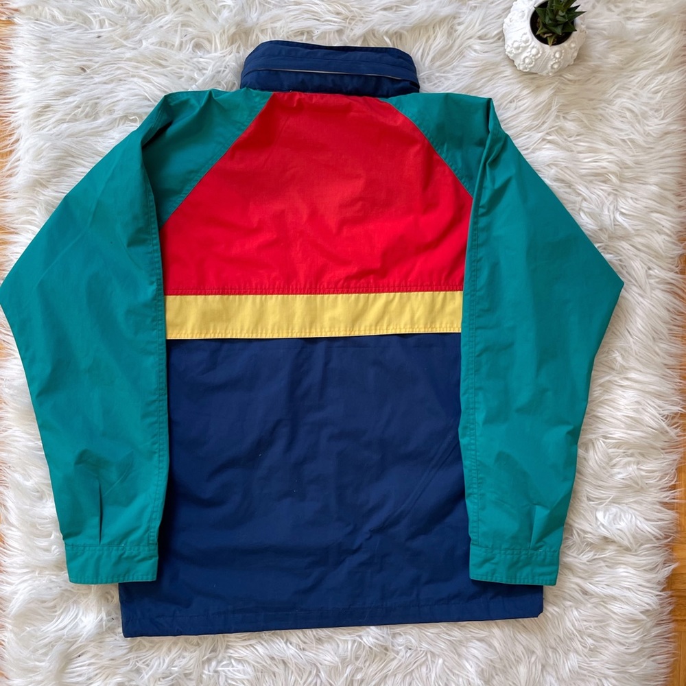 EUC vintage colour block windbreaker full-zip jacket with hidden hoodie, Size L - Picture 12 of 15